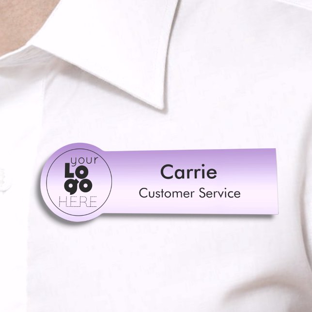 Anpassningsbar Round Logotyp Metallic Violet Lila  Namnbricka (Skapare uppladdad)