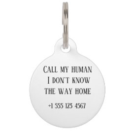Anpassningsbar Round Pet Tag - Humor & Safety Djurbricka