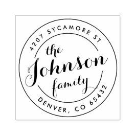 Anpassningsbar Round Returadress Frimärke Stämpel