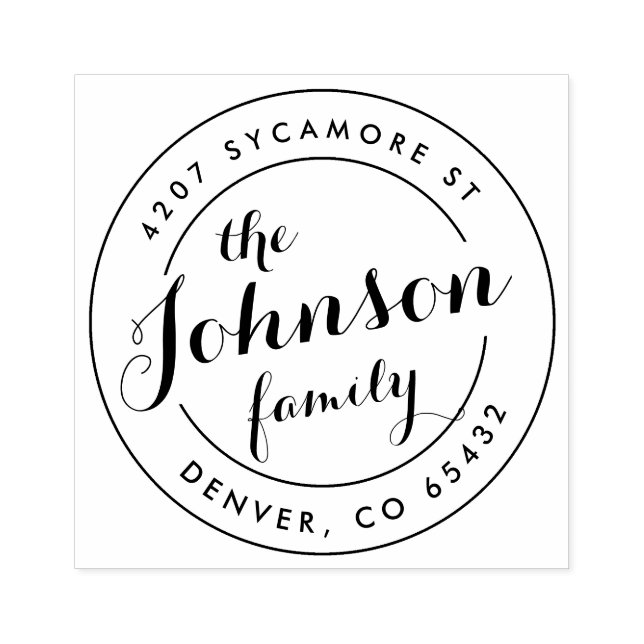 Anpassningsbar Round Returadress Frimärke Stämpel (Tryck)