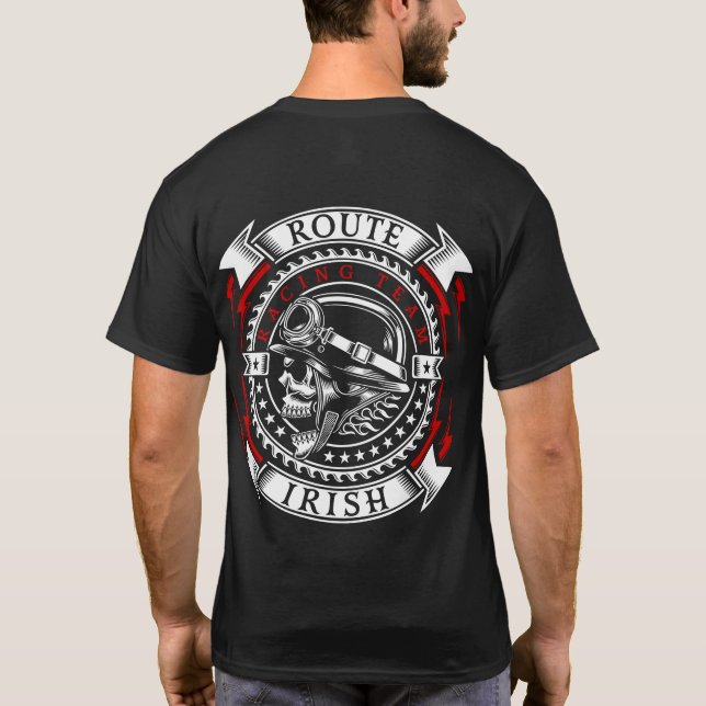 Anpassningsbar "ROUTE IRISH RACING TEAM 3" T Shirt (Baksida)