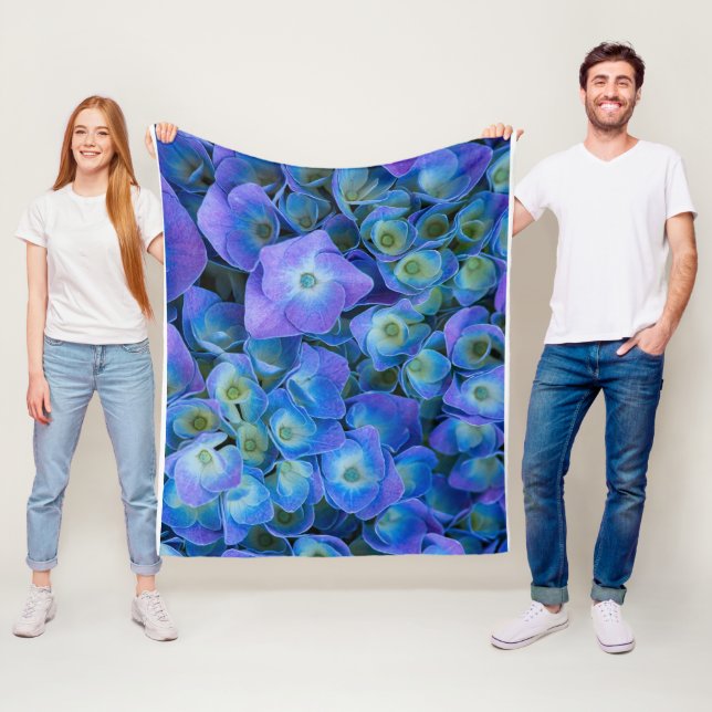 Anpassningsbar Royal Blåblommigt bilddjup i havet Fleecefilt (På plats)