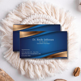 Anpassningsbar Royal Blue Guld Modern Trendig Prof Visitkort