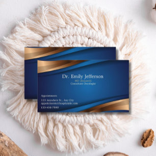Anpassningsbar Royal Blue Guld Modern Trendig Prof Visitkort
