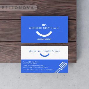 Anpassningsbar Royal Blue White Dentist Läkare Fin Visitkort