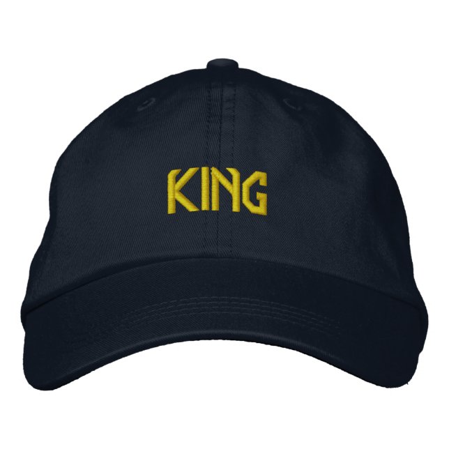 Anpassningsbar Royal KING Text Marinblå Keps Elega (Framsida)