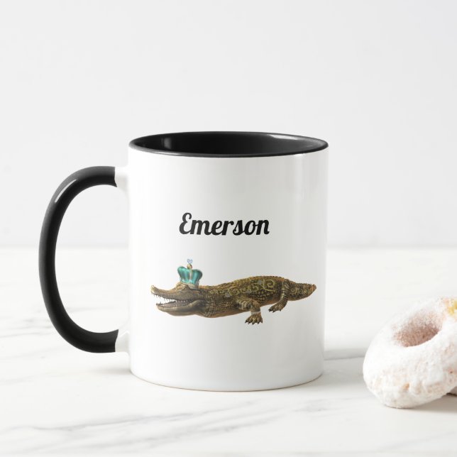 Anpassningsbar | Royalet Croc | Jewel Alligator Mugg (Med munk)