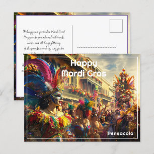 Anpassningsbar 💚 💜 Royalet Regalia: Mardi Gras E Vykort