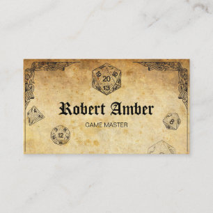Anpassningsbar RPG-tärning GM-kort Visitkort