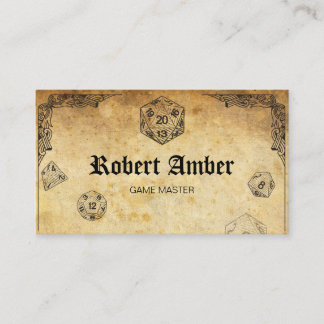 Anpassningsbar RPG-tärning GM-kort Visitkort