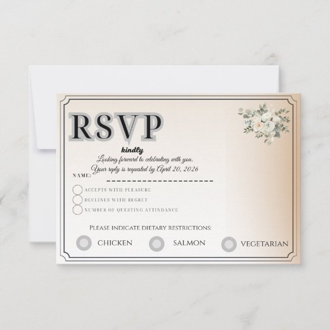 Anpassningsbar RSVP-kort | Spåra gästernas närvaro OSA Kort (Framsida)