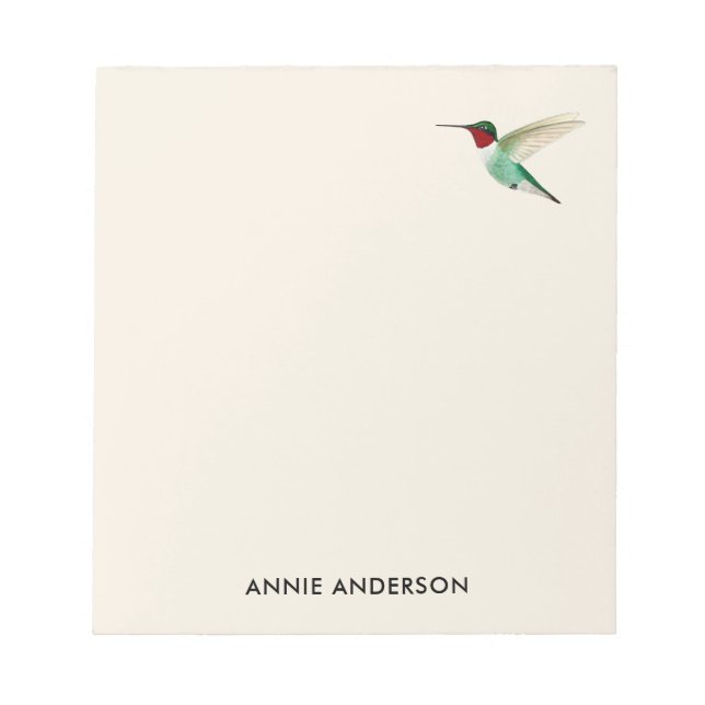 Anpassningsbar Ruby-throated Hummingbird Antecknin Anteckningsblock (Framsida)