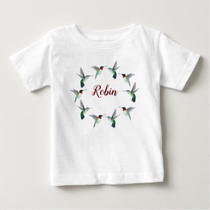 Anpassningsbar Ruby-throated Hummingbird Baby T-Sh T Shirt