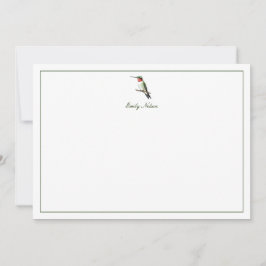 Anpassningsbar Ruby-throated Hummingbird Note Card Anteckningskort