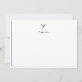 Anpassningsbar Ruby-throated Hummingbird Note Card Anteckningskort
