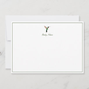 Anpassningsbar Ruby-throated Hummingbird Note Card Anteckningskort