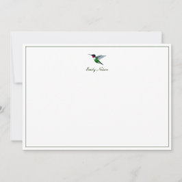 Anpassningsbar Ruby-throated Hummingbird Note Card Anteckningskort