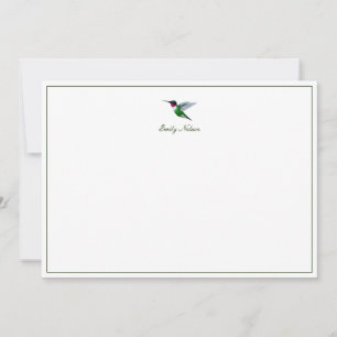 Anpassningsbar Ruby-throated Hummingbird Note Card Anteckningskort