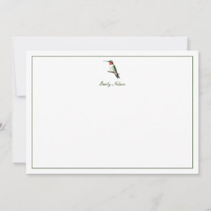 Anpassningsbar Ruby-throated Hummingbird Note Card Anteckningskort