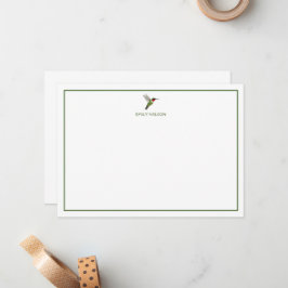 Anpassningsbar Ruby-throated Hummingbird Note Card Anteckningskort