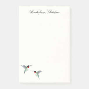 Anpassningsbar Ruby-throated Hummingbird Notes Post-it Block