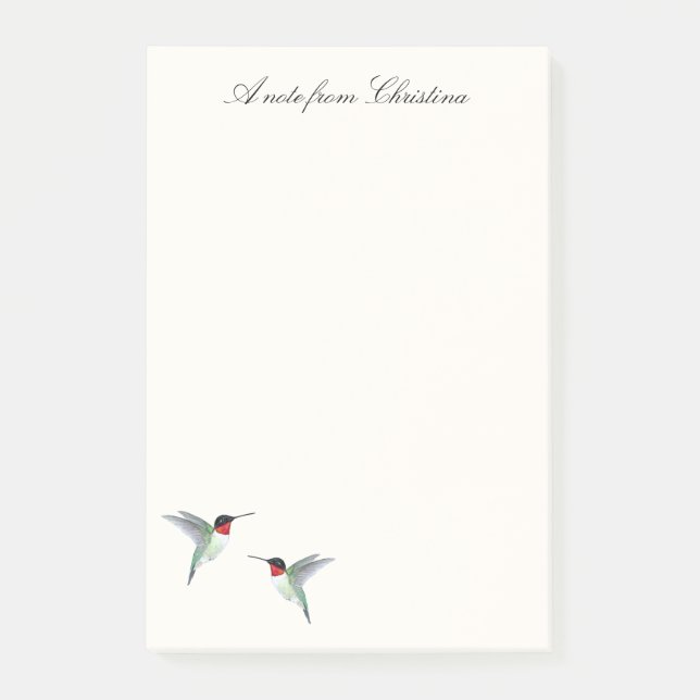 Anpassningsbar Ruby-throated Hummingbird Notes Post-it Block (Framsida)
