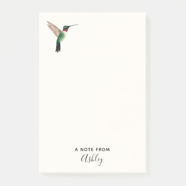 Anpassningsbar Ruby-throated Hummingbird Notes Post-it Block (Framsida)