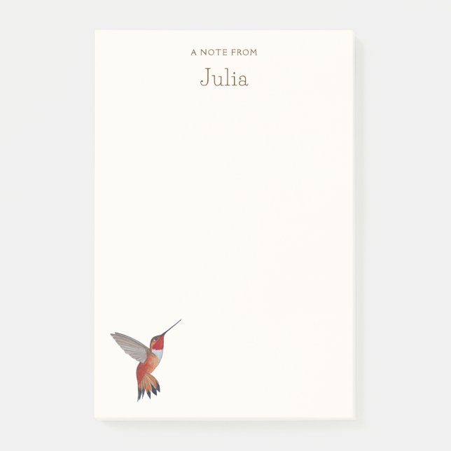 Anpassningsbar Rufous Hummingbird Notes Post-it Block (Framsida)