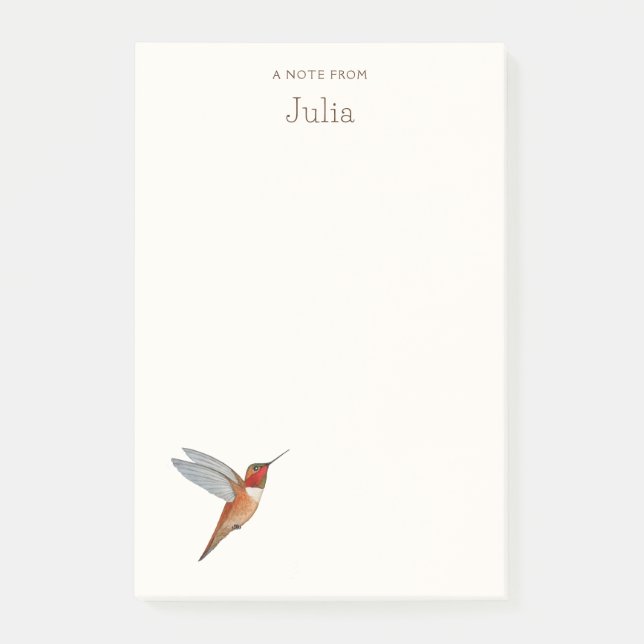Anpassningsbar Rufous Hummingbird Notes Post-it Block (Framsida)