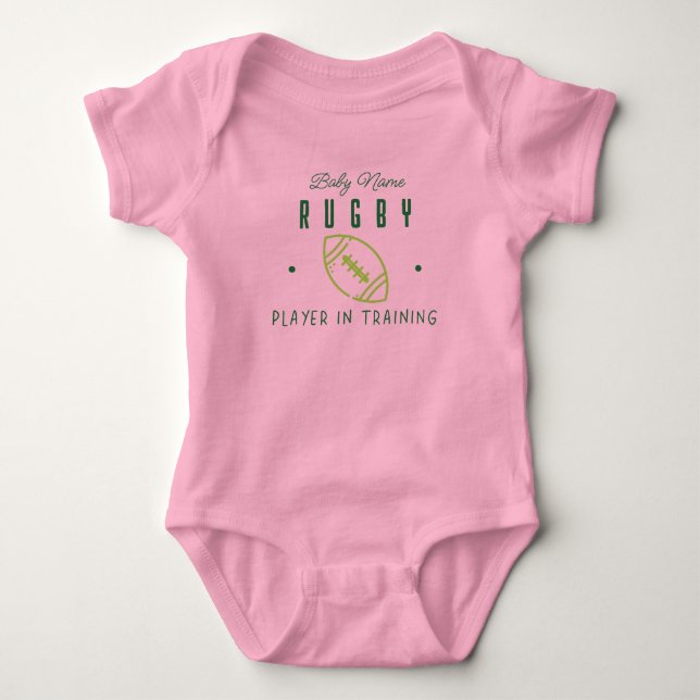 Anpassningsbar Rugby Player in Training Cute Rugby T Shirt (Framsida)