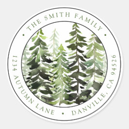 Anpassningsbar Rund julreturadressetikett Runt Klistermärke