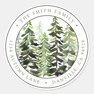 Anpassningsbar Rund julreturadressetikett Runt Klistermärke