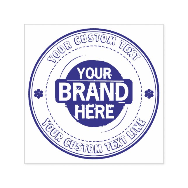 Anpassningsbar rund text med Logotyp Självfärgande Stämpel (Design)