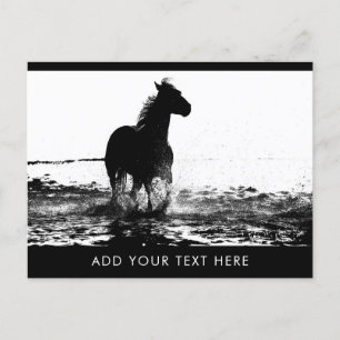 Anpassningsbar Running Horse Animal Template Gloss Vykort