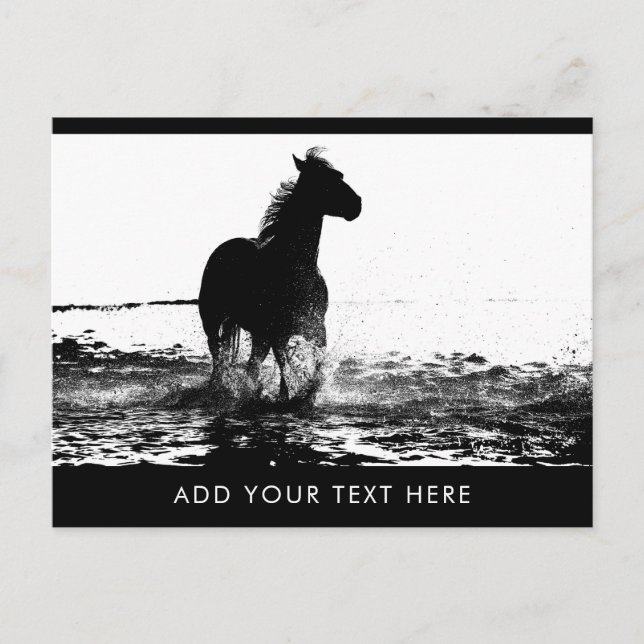Anpassningsbar Running Horse Animal Template Gloss Vykort (Framsida)