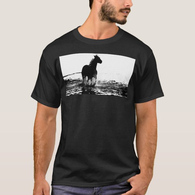Anpassningsbar Running Horse Pop Art Modern mall T Shirt (Framsida)