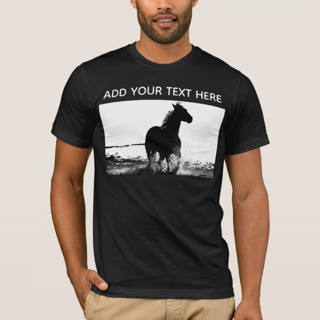 Anpassningsbar Running Horse Template Manar Modern T Shirt (Framsida)