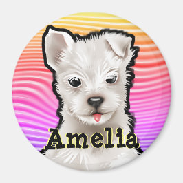 Anpassningsbar runt regnbågsvalpar med magnet. magnet