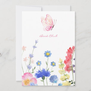 Anpassningsbar Rustic Blommigt Bok Klubb Inbjudningar