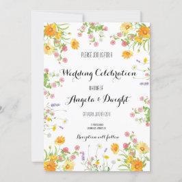 Anpassningsbar Rustic Blommigt Bröllop Design Inbjudningar