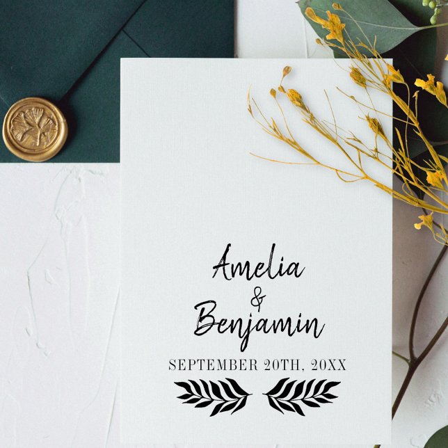 Anpassningsbar Rustic Bride Groom Namn Bröllop Stämpel (Skapare uppladdad)