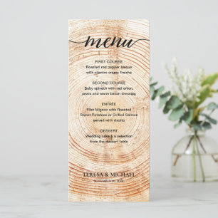 Anpassningsbar Rustic Bröllop Fall Wood Grain Meny