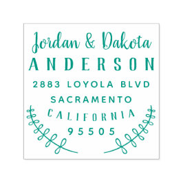 Anpassningsbar Rustic Bröllop Typography Returadre Självfärgande Stämpel