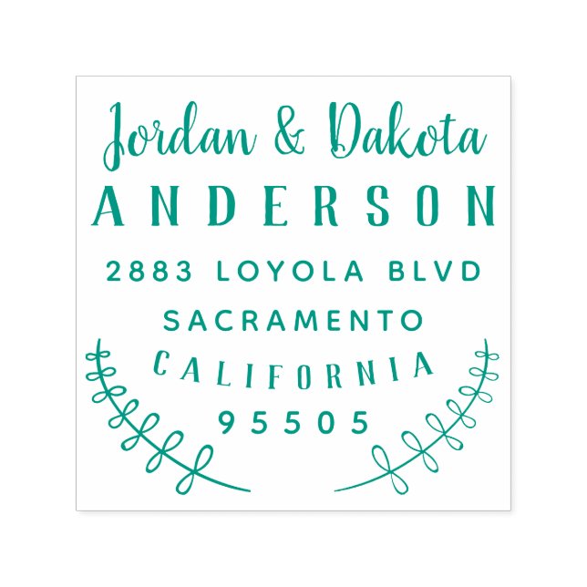 Anpassningsbar Rustic Bröllop Typography Returadre Självfärgande Stämpel (Design)