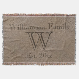 Anpassningsbar Rustic Burlap-look Family Keepsak A Mysfilt
