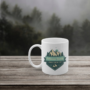 Anpassningsbar Rustic Family Namn Camping Resa Kaffemugg