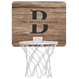 Anpassningsbar Rustic Farmhouse Family Monogram Na Mini-Basketkorg