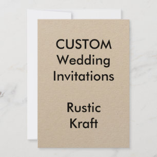 Anpassningsbar RUSTIC KRAFT Bröllop 5" x7 " Inbjudningar