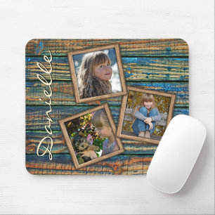Anpassningsbar Rustic Land Farmhouse Woodgrain Mön Musmatta