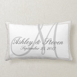 Anpassningsbar Rustic Linen look Monogram Lumbarkudde